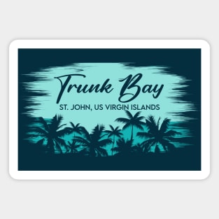 Trunk Bay St. John USVI Beach Palm Tree Magnet